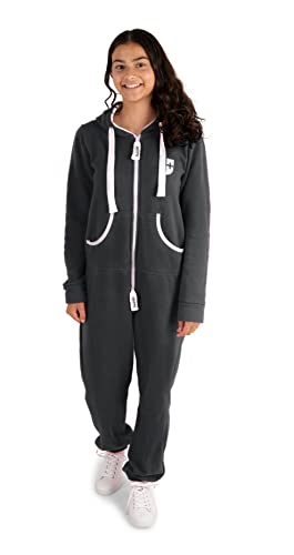 Gennadi Hoppe Kinder Jumpsuit Overall Jogger Trainingsanzug Mädchen Anzug Jungen Onesie H6297 d-grau 3-4 von Gennadi Hoppe