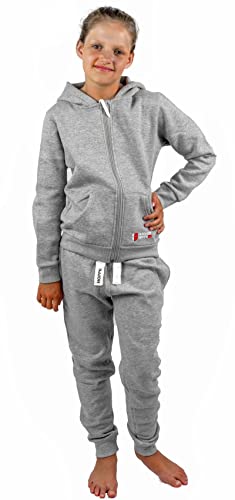 Gennadi Hoppe Kinder Sweat Jogginganzug Sportanzug Trainingsanzug - H8341 h-grau 98-104 von Gennadi Hoppe