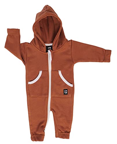 Gennadi Hoppe Baby Jumpsuit Strampler Mädchen Einteiler Jungen Overall Babyanzug Schlafanzug Spielanzug Bodyanzug Onesie Body Baumwolle weich süß niedlich schlicht leicht bequem camel H7949 56 von Gennadi Hoppe