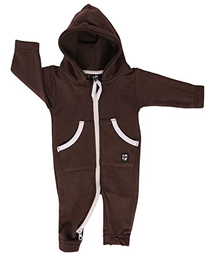 Gennadi Hoppe Baby Jumpsuit Strampler Mädchen Einteiler Jungen Overall Babyanzug Schlafanzug Spielanzug Bodyanzug Onesie Body Baumwolle weich süß niedlich schlicht leicht bequem braun H7895 80 von Gennadi Hoppe
