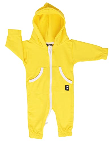 Gennadi Hoppe Baby Jumpsuit Strampler Mädchen Einteiler Jungen Overall Babyanzug Schlafanzug Spielanzug Bodyanzug Onesie Body Baumwolle weich süß niedlich schlicht leicht bequem gelb gelber H7930 80 von Gennadi Hoppe