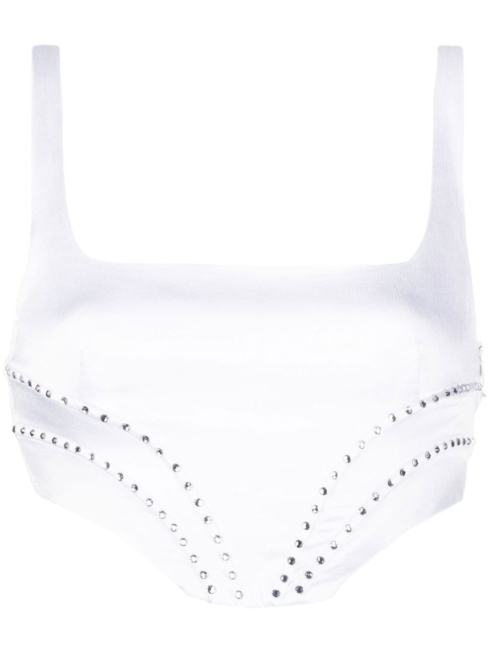 Genny Cropped-Top mit Strass - Weiß von Genny