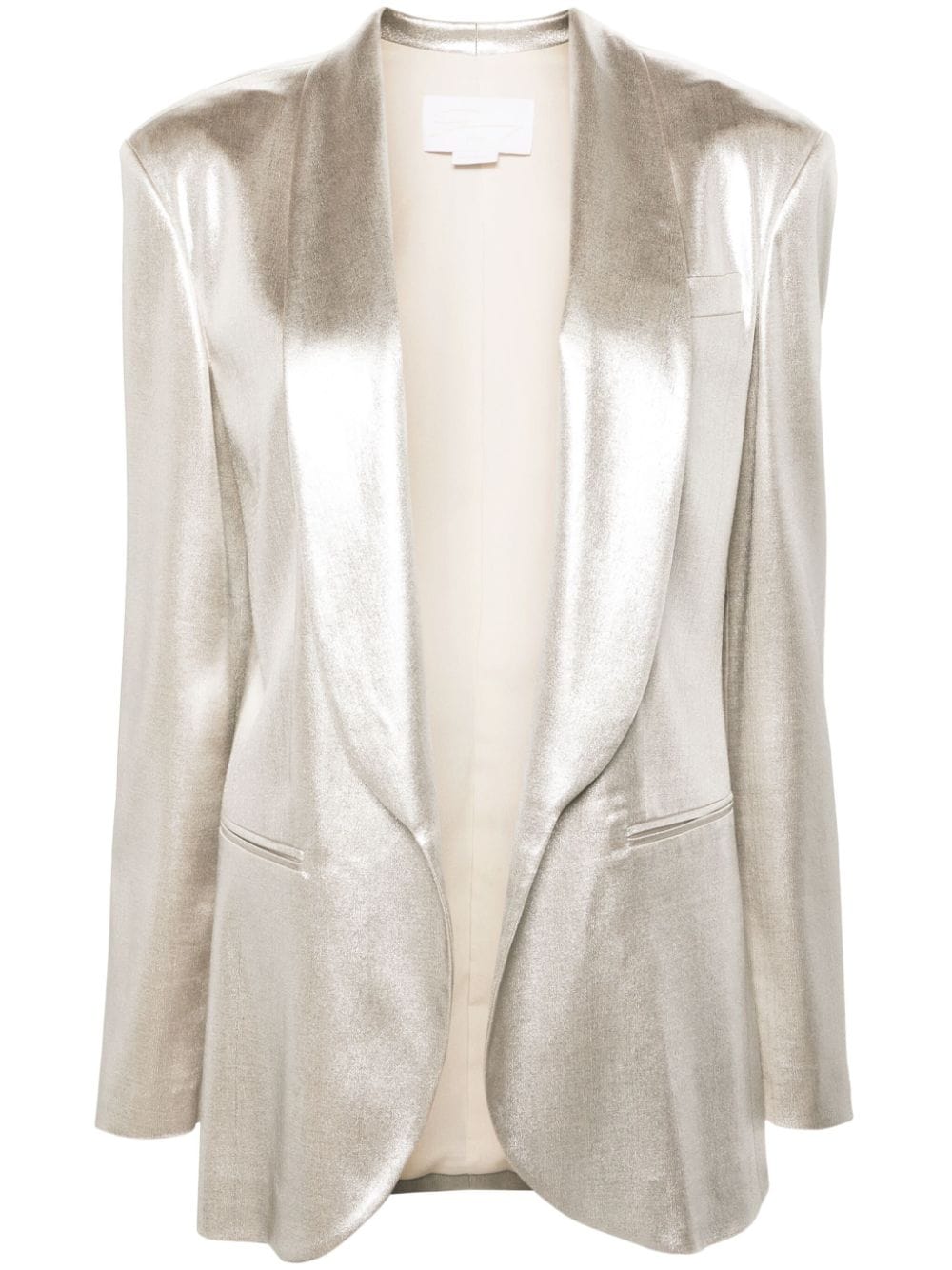 Genny Metallic-Blazer mit Schalkragen - Silber von Genny