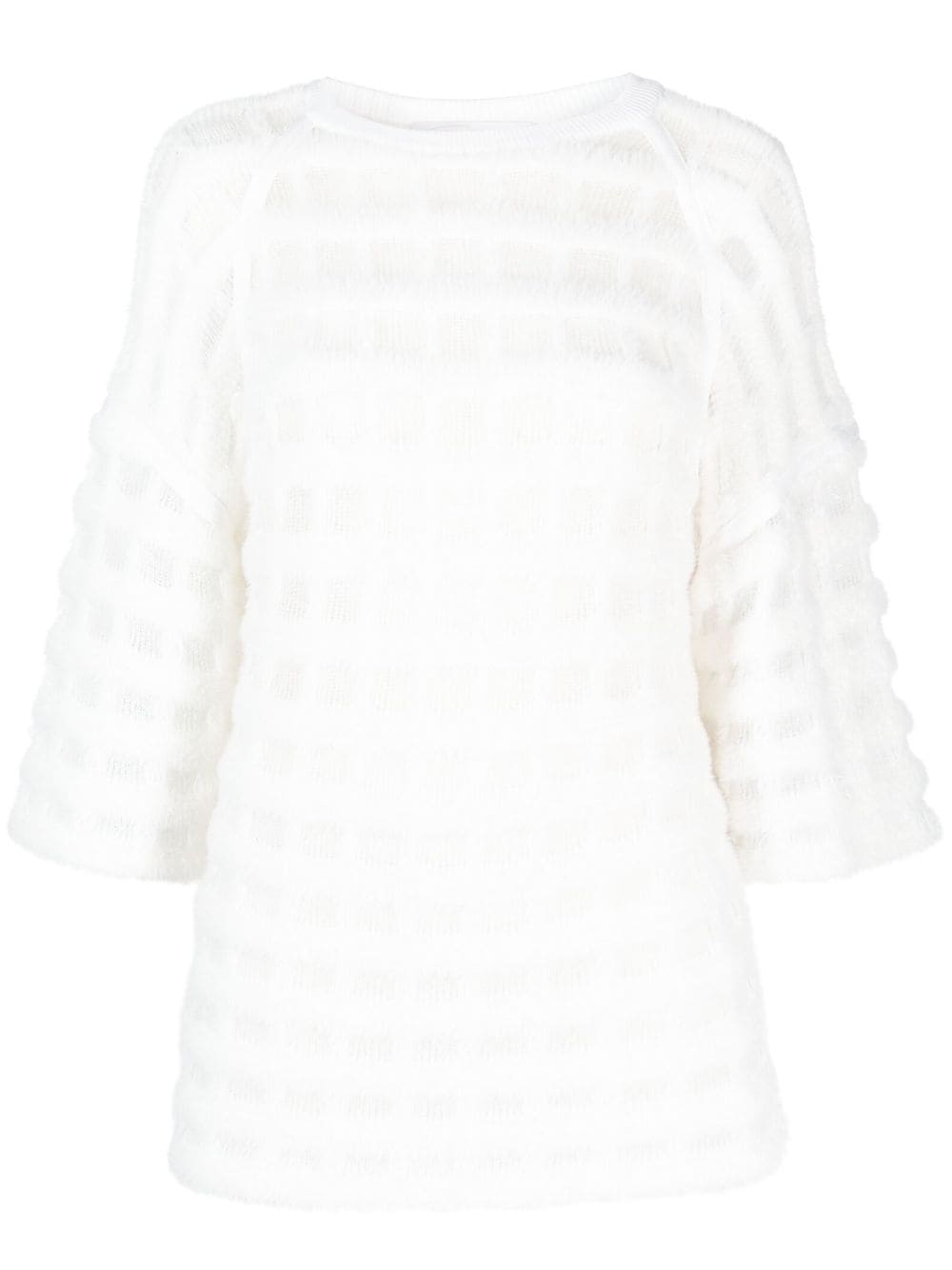 Genny Strickoberteil mit Fleece-Textur - Weiß von Genny