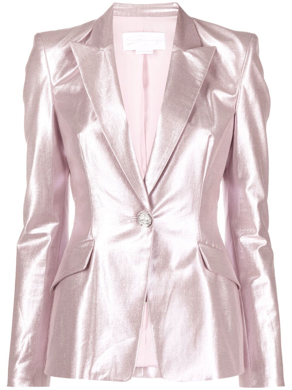 Genny Einreihiger Blazer mit Metallic-Effekt - Rosa von Genny