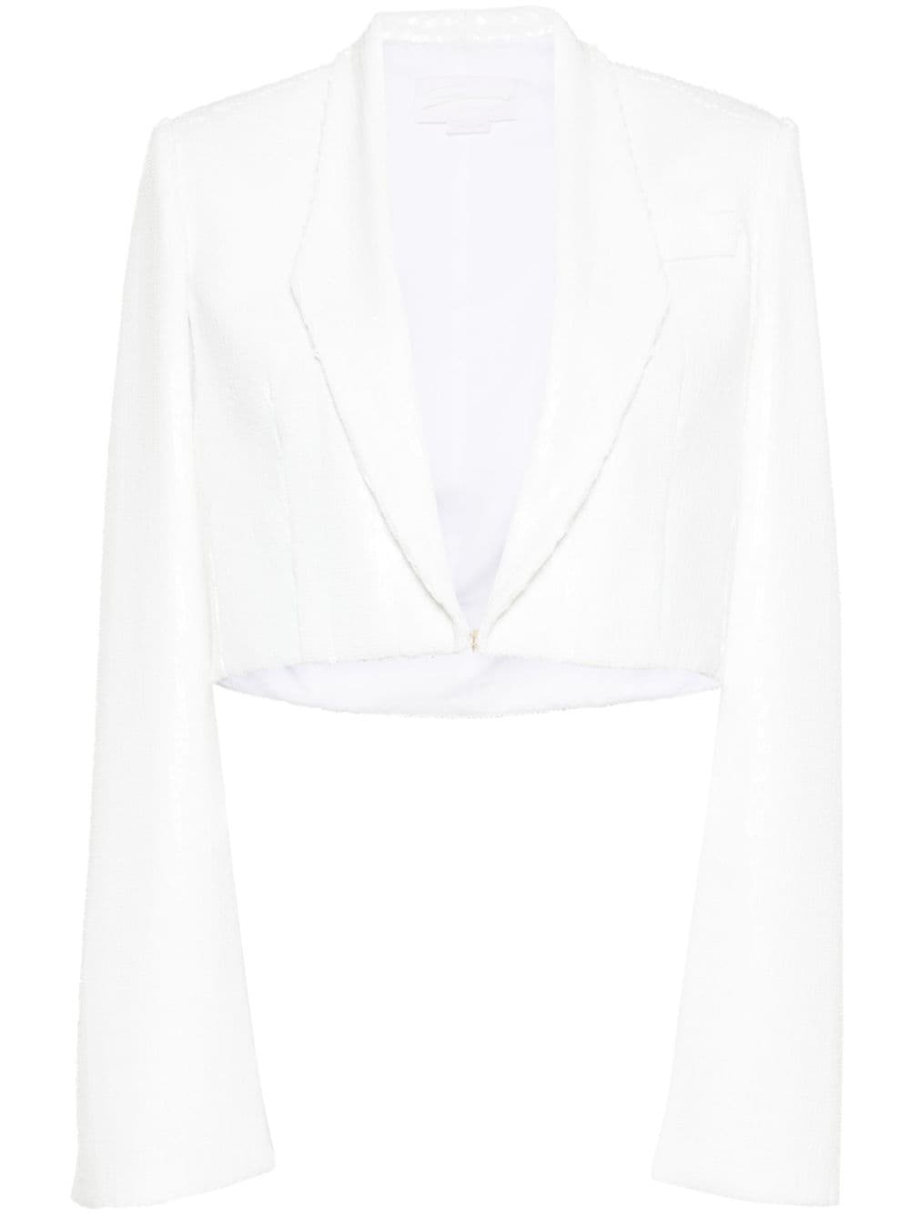 Genny Cropped-Blazer mit Pailletten - Weiß von Genny