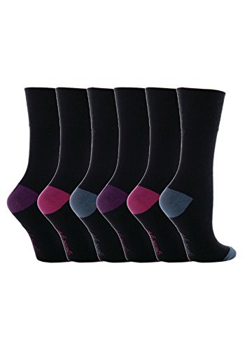 -6 Paar nicht elastische Damensocken „Gentle Grip“, Größe UK: 4–8, EUR: 37–42 Gr. Medium, GG11 von Gentle Grip
