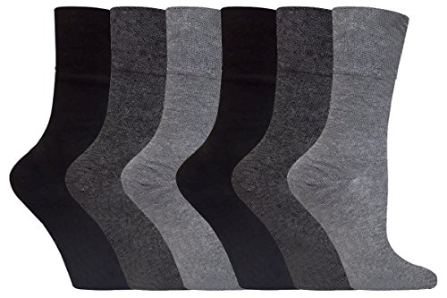 -6 Paar nicht elastische Damensocken „Gentle Grip“, Größe UK: 4–8, EUR: 37–42 Gr. Medium, GG12 von Gentle Grip