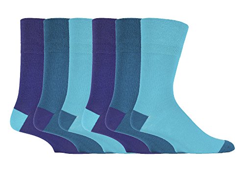 Gentle Grip - 6 paar Herren Socken Diabetiker Gesundheitssocken Druckfreie Spitze Ohne Gummibund Handgekettelt Muster Baumwolle 39-45 eur (MGG90) von Gentle Grip