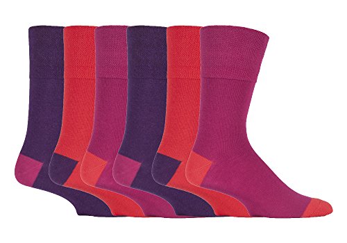 Gentle Grip - 6 paar Herren Socken Diabetiker Gesundheitssocken Druckfreie Spitze Ohne Gummibund Handgekettelt Muster Baumwolle 39-45 eur (MGG91) von Gentle Grip