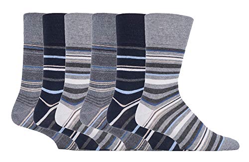 Gentle Grip - 6er Pack Herren Farbig Bunt Muster Socken Ohne Gummi Bund (39/45, SOMRJ581) von Gentle Grip