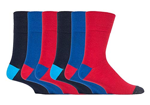 Gentle Grip - 6er pack herren comfort ohne gummi bund mittellang business bunt socken in 35 farben (MGG560) von Gentle Grip