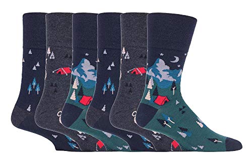Gentle Grip - 6er pack herren comfort ohne gummi bund mittellang business bunt socken in 35 farben (MGG576) von Gentle Grip
