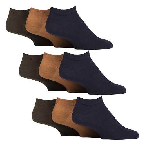 Gentle Grip 9er Pack Herren Diabetikersocken Kurz Sneaker Socken Extra Weit Ohne Gummibund von Gentle Grip