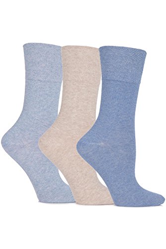 Gentle Grip Frauen 3 Paar Eva Plain Baumwollsocken 4-8 Ladies Denim von Gentle Grip