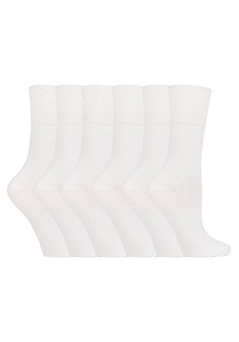 Gentle Grip Herren Sechs Paar Socken, whiteS, 4-8 von Gentle Grip