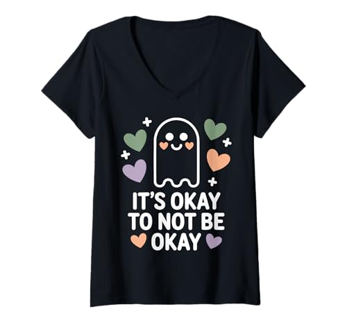 Damen Süßer Geist Es ist okay, Nicht okay zu Sein Bewusstsein für psychische Gesundheit T-Shirt mit V-Ausschnitt Damen Süßer Geist Es ist okay, Nicht okay zu Sein Bewusstsein für psychische Gesundheit T-Shirt mit V-Ausschnitt von Gentle Minds Health Awareness Apparel