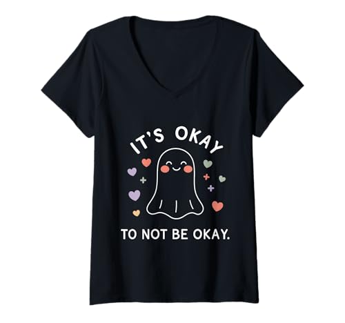 Damen Süßer Geist Es ist okay, Nicht okay zu Sein Bewusstsein für psychische Gesundheit T-Shirt mit V-Ausschnitt Damen Süßer Geist Es ist okay, Nicht okay zu Sein Bewusstsein für psychische Gesundheit T-Shirt mit V-Ausschnitt von Gentle Minds Health Awareness Apparel
