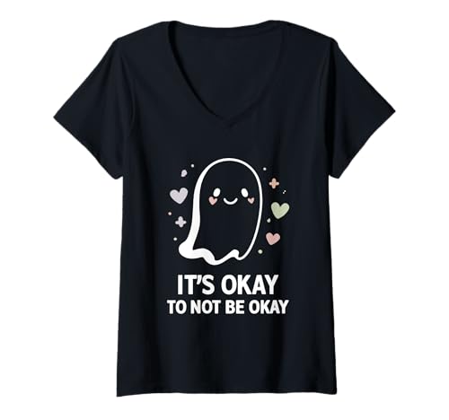 Damen Süßer Geist Es ist okay, nicht okay zu sein Bewusstsein für psychische Gesundheit T-Shirt mit V-Ausschnitt Damen Süßer Geist Es ist okay, nicht okay zu sein Bewusstsein für psychische Gesundheit T-Shirt mit V-Ausschnitt von Gentle Minds Health Awareness Apparel