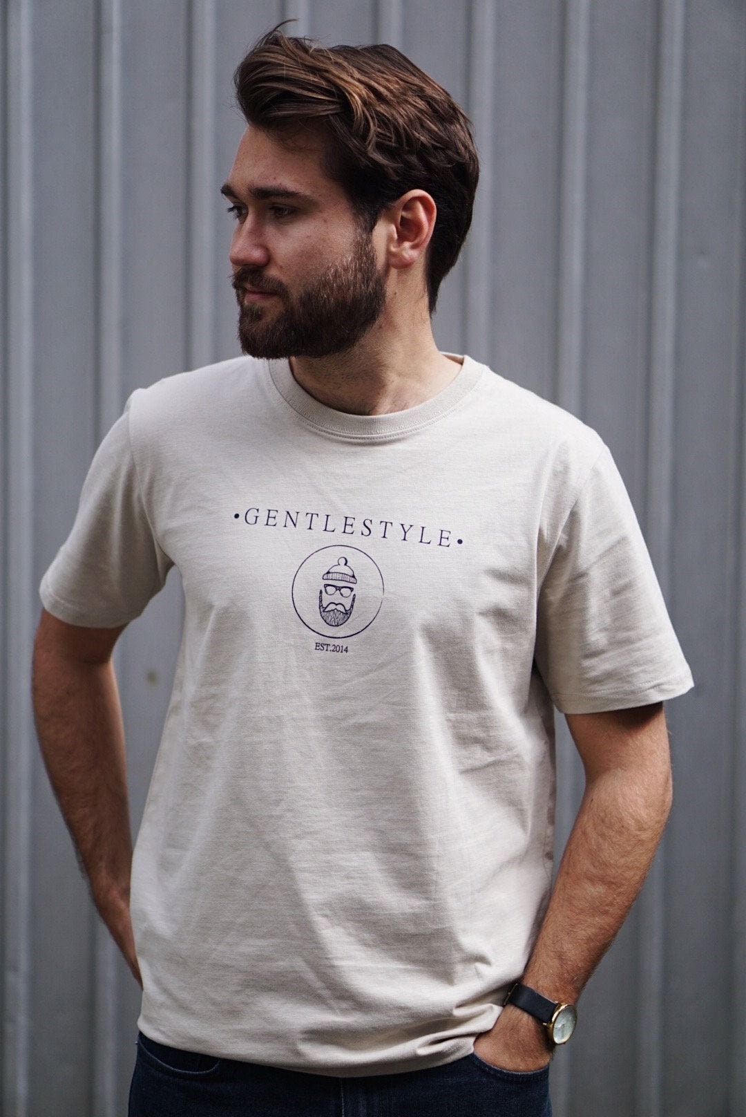 Gentlestyle Desert T-Shirt, 100% Bio-Baumwolle, T-Shirt Für Männer, Männer Mit Bart, Geschenke Ihn von GentleStyleWorld
