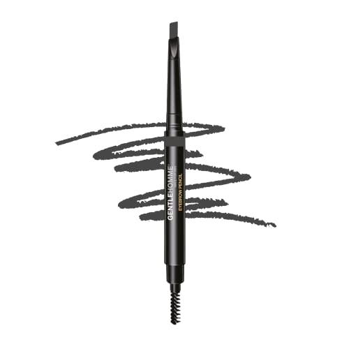 Gentlehomme Augenbrauenstift für Herren, grau, leicht zu definieren, gefüllte Form von Augenbrauen oder Gesichtshaaren, 2-in-1-Bürste und ultradünner Stift, wasserdicht, schmutzabweisend von Gentlehomme