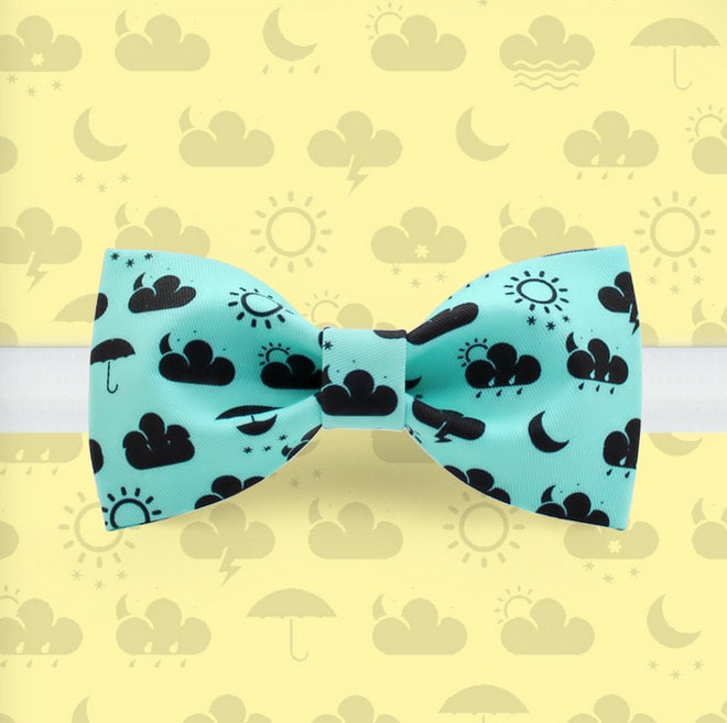 Weather Pattern Fliege Aquafarbene Baumwollfliege von GentlemansDignity