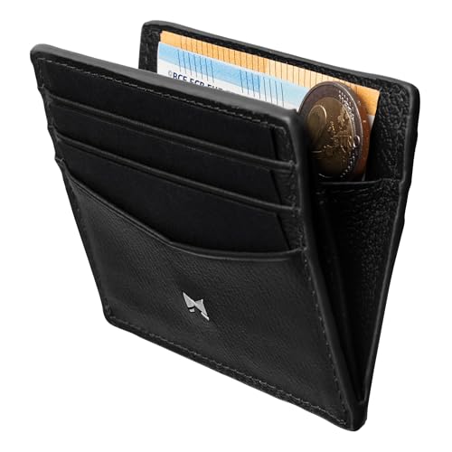 Gentlemen’s Kartenetui – Premium Rindsleder & RFID-Schutz – Platz für Karten, Scheine, Münzen & Tracker im Wallet – Patentiertes Slim Design – Slim Wallet mit Münzfach von Gentlemen's HD