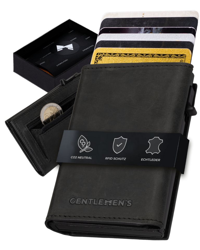 Gentlemen's Geldbörse Cardholder - Kreditkartenetui mit Münzfach & RFID-Schutz Smart Wallet, Kleiner Geldbeutel für Herren - Herren Portemonnaie mit Scheinfach von Gentlemen's