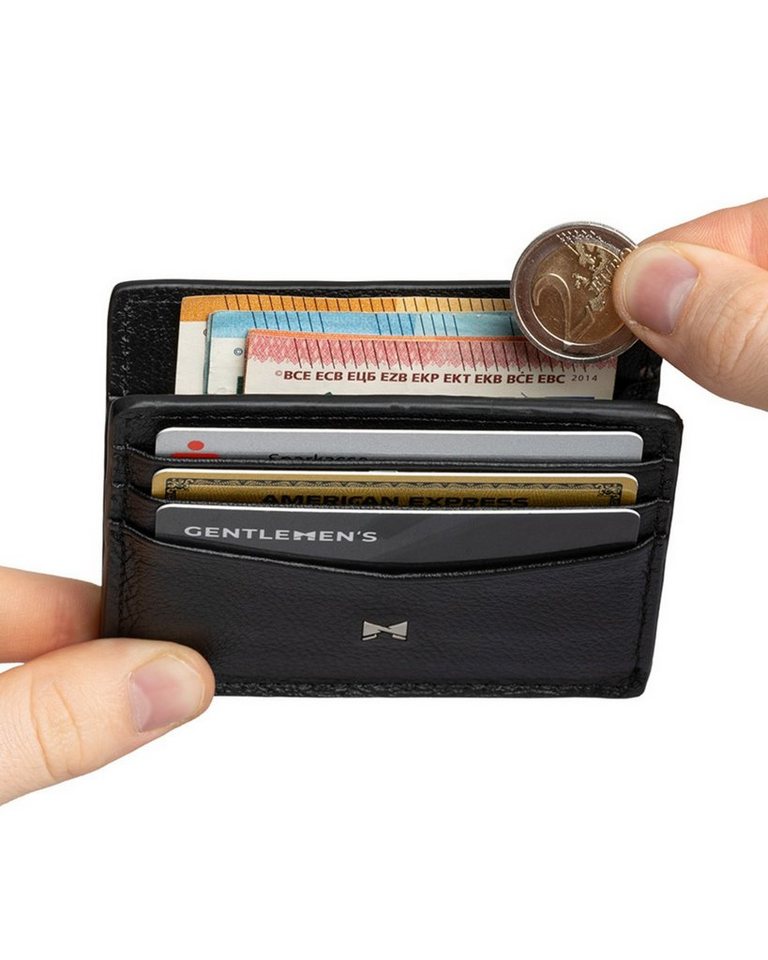 Gentlemen's Kartenetui - Kreditkartenetui mit Mittelfach & RFID Schutz - Slim Wallet Herren, mit Schein- und Münzfach - Herren Geldbeutel mit Fach für AirTag von Gentlemen's