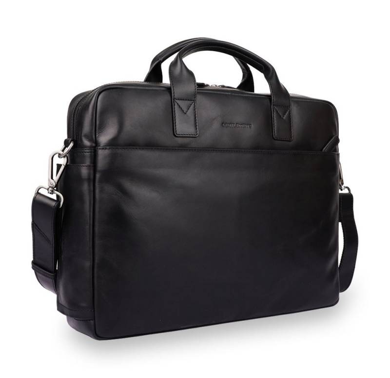 Gentlemen's Laptoptasche Slim - Notebooktasche aus Leder mit Schultergurt 14 & 16 Zoll, Echtleder, großes Hauptfach, Schultergurt, Geschenkverpackung von Gentlemen's