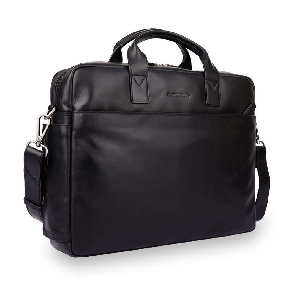 Gentlemen's Laptoptasche Slim - Notebooktasche aus Leder mit Schultergurt 14 & 16 Zoll, Echtleder, großes Hauptfach, Schultergurt, Geschenkverpackung von Gentlemen's