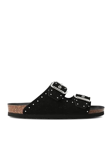 Genuïns Honolulu Lead Damen - Flache Sandalen - Bequem und nachhaltig (Schwarz - 38) von Genuïns