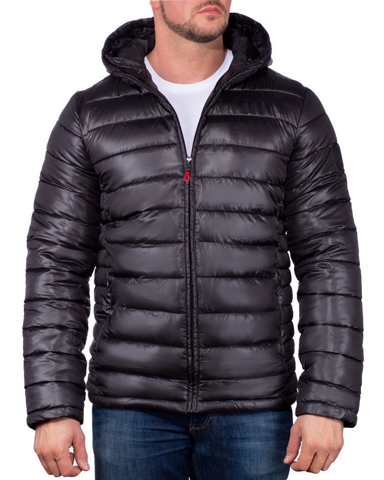 Geo Norway Allwetterjacke Herren Steppjacke bacalender Black XXL mit Kapuze von Geo Norway