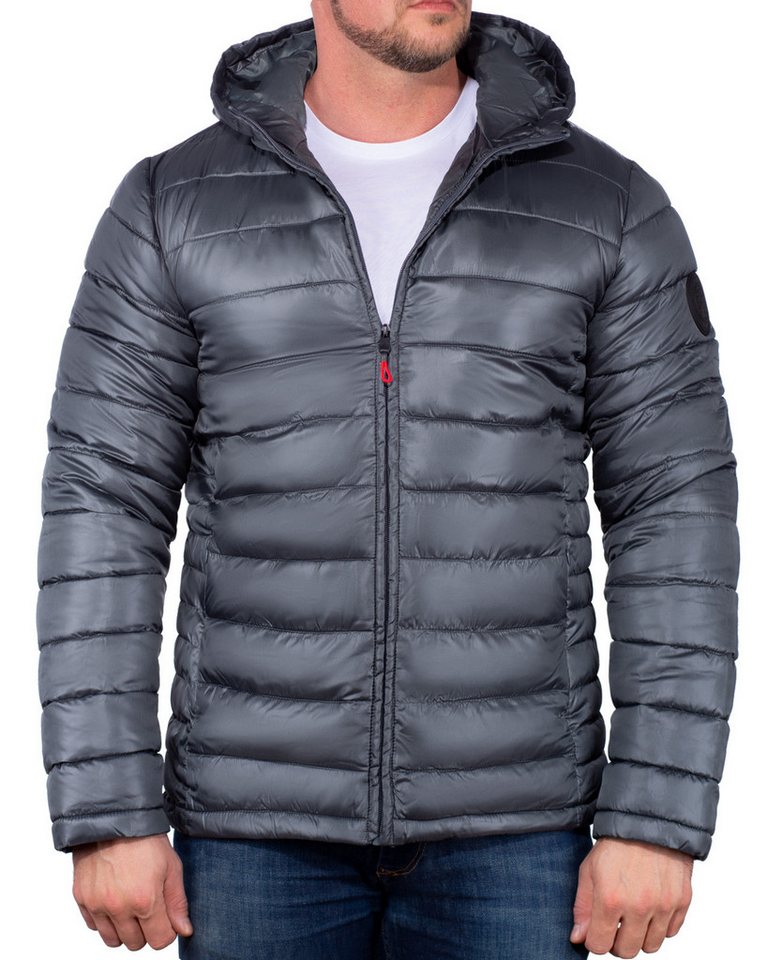 Geo Norway Allwetterjacke Herren Steppjacke bacalender Dark grey M mit Kapuze von Geo Norway