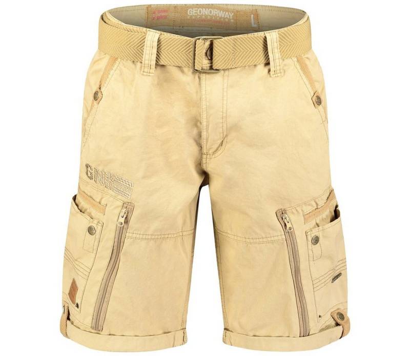 Geo Norway Cargoshorts Geo Norway Herren Shorts PASSPARTOUT (mit abnehmbarem Gürtel) in Unifarbe von Geo Norway