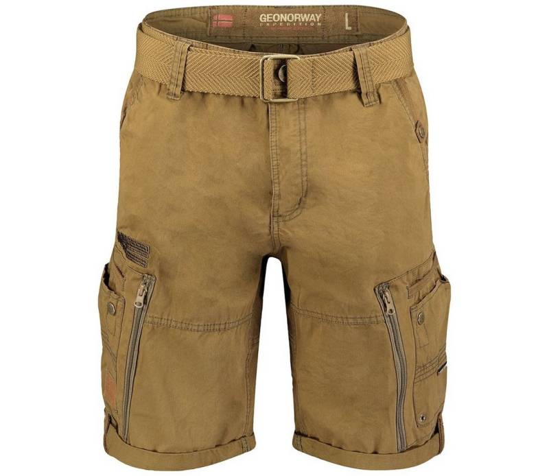 Geo Norway Cargoshorts Geo Norway Herren Shorts PASSPARTOUT (mit abnehmbarem Gürtel) in Unifarbe von Geo Norway