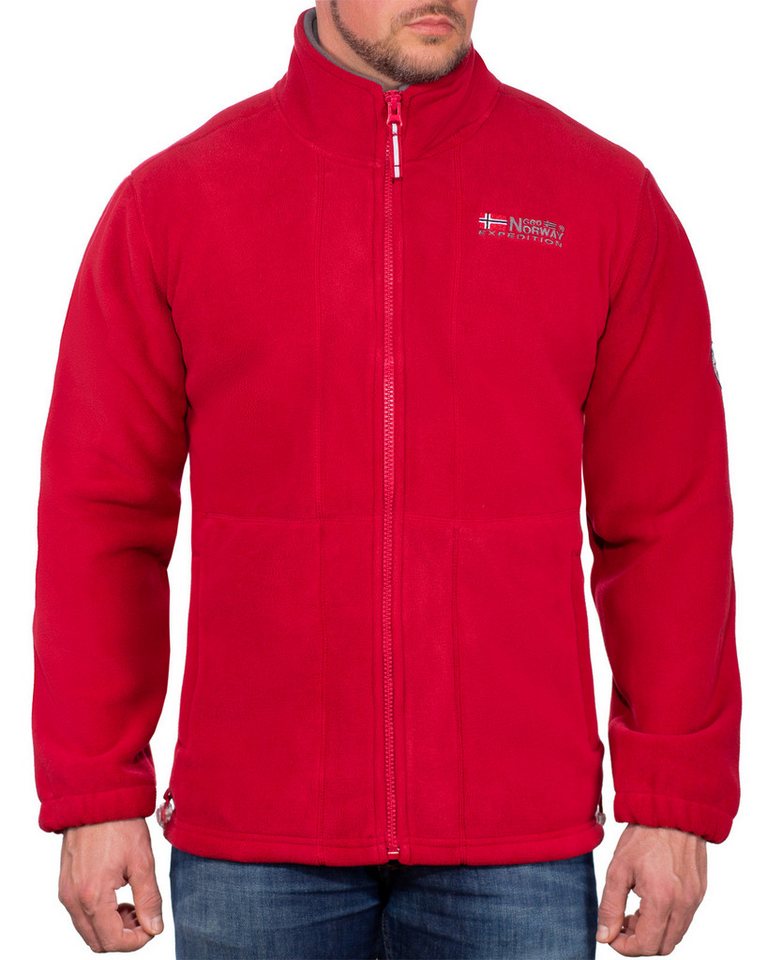 Geo Norway Fleecejacke Herren Outdoor Jacke batorleon mit Stickereien auf Brust, Arm und Rücken von Geo Norway
