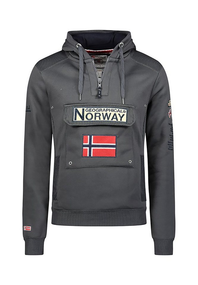 Geo Norway Hoodie Geographical Norway Herren Sweater GYMCLASS WW2477H/GN Dunkelgrau von Geo Norway