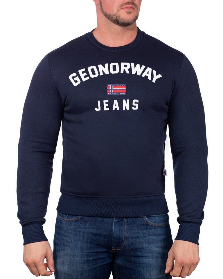 Geo Norway Rundhalspullover Herren Sweatshirt bagassier (1-tlg) Elegantes Design mit Logo von Geo Norway