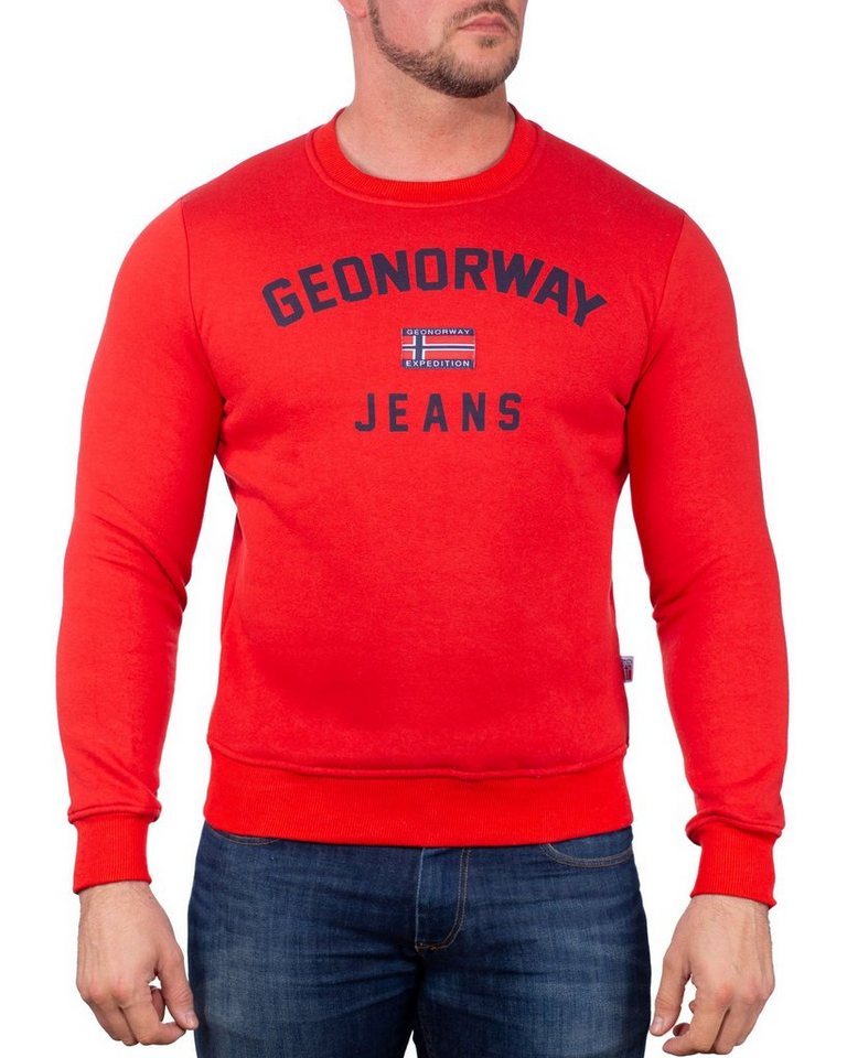 Geo Norway Rundhalspullover Herren Sweatshirt bagassier (1-tlg) Elegantes Design mit Logo von Geo Norway