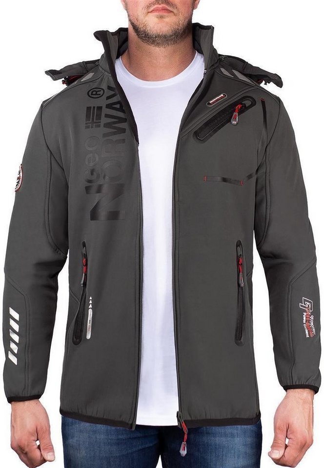 Geo Norway Softshelljacke Herren Outdoor Jacke baroyaute (1-St) mit abnehmbarer Kapuze von Geo Norway