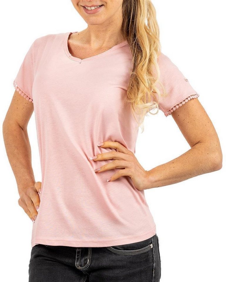 Geo Norway T-Shirt Damen Regular Fit Kurzes Hemd bajosiane Pink XXL mit Spitze am Rücken Geo Norway T-Shirt Damen Regular Fit Kurzes Hemd bajosiane Pink XXL mit Spitze am Rücken von Geo Norway
