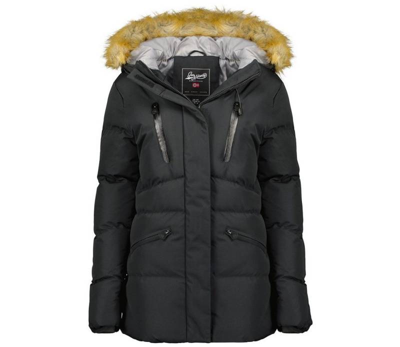 Geo Norway Winterjacke Damen Outdoor Jacke Steppjacke Fellimitat an der Kapuze abnehmbar von Geo Norway