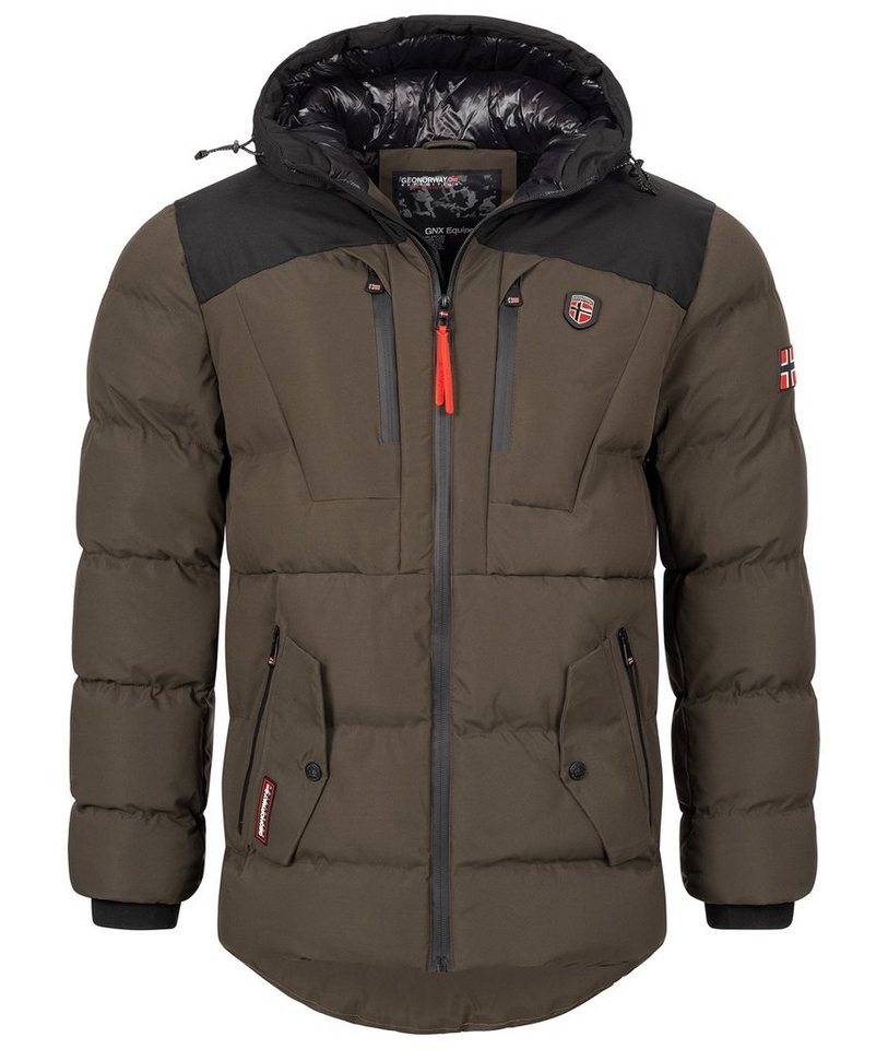 Geo Norway Winterjacke Herren Winterjacke Steppjacke mit Kapuze von Geo Norway