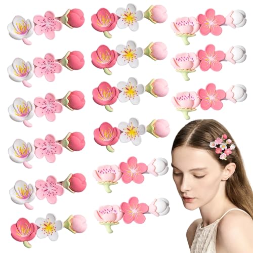 Haarspangen mit Pfirsichblüten, niedlich, rosa, Krokodil-Haarspangen, Blumen-Haar-Accessoires für Frauen und Mädchen, Kirschblüten-Pony-Clips, Haarstyling-Zubehör, 15 Stück Haarspangen mit Pfirsichblüten, niedlich, rosa, Krokodil-Haarspangen, Blumen-Haar-Accessoires für Frauen und Mädchen, Kirschblüten-Pony-Clips, Haarstyling-Zubehör, 15 Stück von GeoGeoDIY