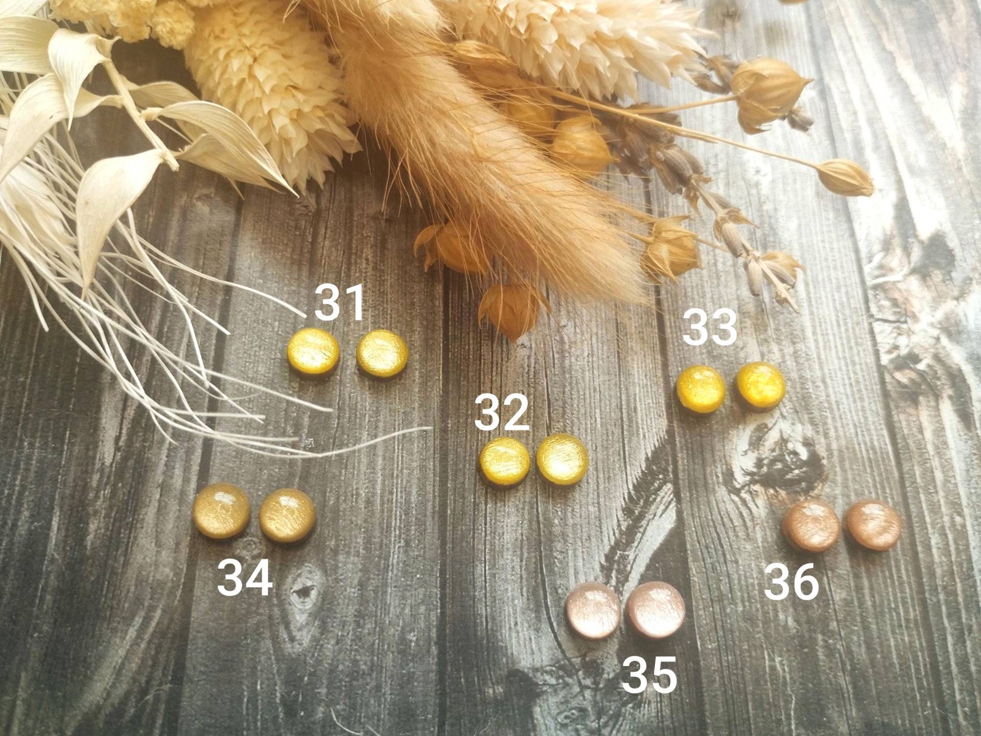 1x Paar Hypoallergene Holzohrstecker in 6Mm, 8 Mm Oder 10 | Ohne Metalle, Handbemalt - Wooden Stud Earrings Resin/Kunstharz von GeoJewelryBySilvi