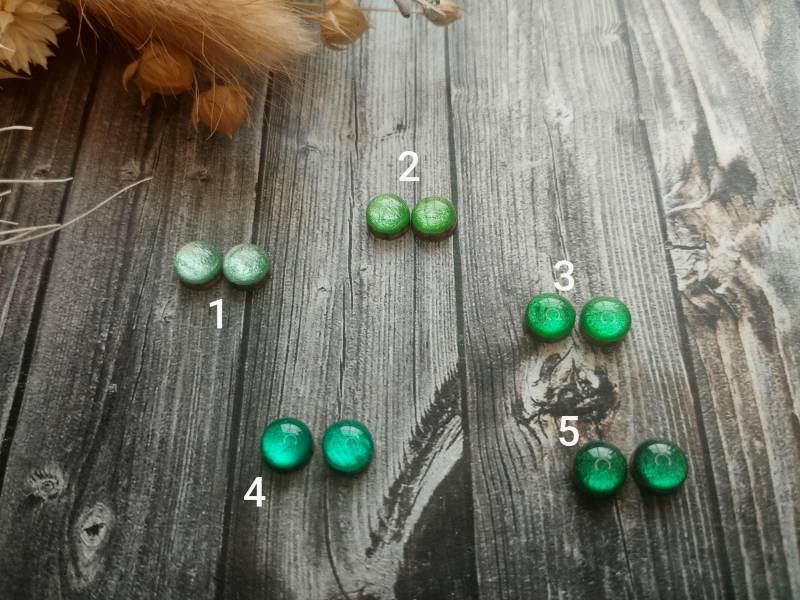 1x Paar Hypoallergene Holzohrstecker in 6Mm, 8 Mm Oder 10 | Ohne Metalle, Handbemalt - Wooden Stud Earrings Resin/Kunstharz von GeoJewelryBySilvi