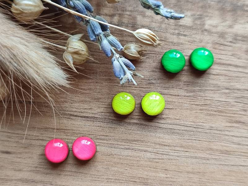 1x Paar Hypoallergene Holzohrstecker in 6Mm, 8 Mm Oder 10 | Ohne Metalle Mit Edelstahlstecker - Wooden Stud Earrings Resin/Kun 1x Paar Hypoallergene Holzohrstecker in 6Mm, 8 Mm Oder 10 | Ohne Metalle Mit Edelstahlstecker - Wooden Stud Earrings Resin/Kun von GeoJewelryBySilvi
