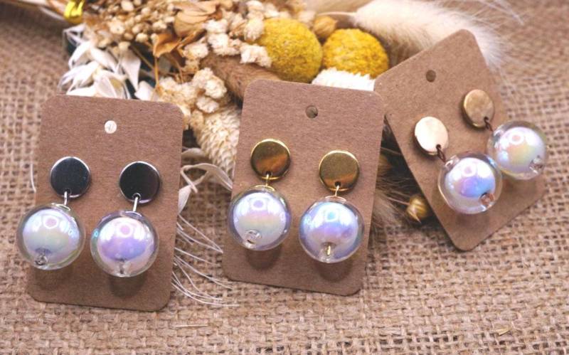 1x Paar Ohrstecker/Ohrhänger Aus Edelstahl Mit Toller Schimmernder Perle - Handmade 1x Paar Ohrstecker/Ohrhänger Aus Edelstahl Mit Toller Schimmernder Perle - Handmade von GeoJewelryBySilvi