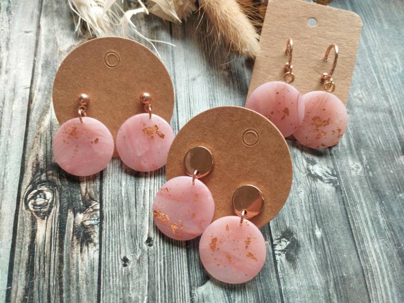 1x Paar Ohrstecker/Ohrhänger Aus Polymer Clay/Ton Mit Edelstahlstecker in Grün/Gold, Diy 1x Paar Ohrstecker/Ohrhänger Aus Polymer Clay/Ton Mit Edelstahlstecker in Grün/Gold, Diy von GeoJewelryBySilvi